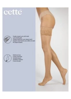 Cette Versailles Nude Sheer Hold Ups Cette Hoisery -Lingerie Store Cette versailles hold ups beige 2 knicker locker