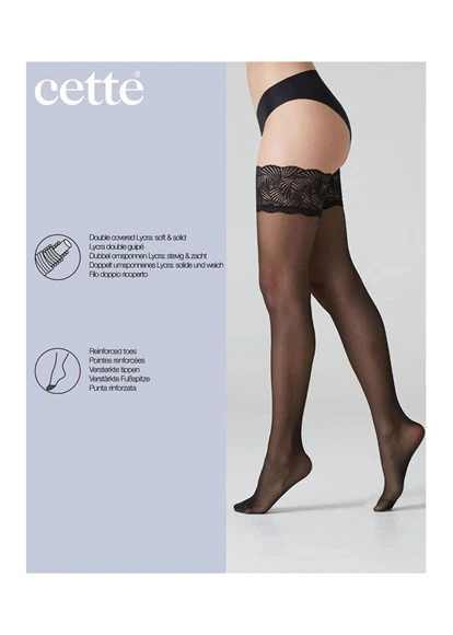 Cette Versailles Black Sheer Hold Ups Cette Hoisery 6 Cette Versailles Black Sheer Hold Ups Cette Hoisery - Image 4