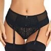 Freya Soiree Lace Black Suspender Belt Freya -Lingerie Store FREYA LINGERIE SOIREE BLACK SUSPENDER BELT FRONT KNICKER LOCKER