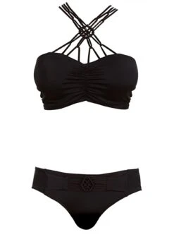 Freya Macrame Black Bandeau Bikini Top Freya 10 Freya Macrame Black Bandeau Bikini Top Freya -Lingerie Store FREYA SWIM MACRAME BLACK UW PADDED BANDEAU BIKINI TOP BIKINI BRIEF CUTOUT KNICKER LOCKER