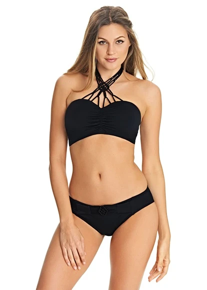 Freya Macrame Black Bandeau Bikini Top Freya 4 Freya Macrame Black Bandeau Bikini Top Freya - Image 2