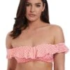Freya Totally Stripe Flame Bardot Bikini Top Freya 2 Freya Totally Stripe Flame Bardot Bikini Top Freya -Lingerie Store FREYA TOTALLY STRIPE FLAME BARDOT BIKINI TOP 2 KNICKER LOCKER