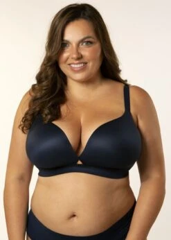 The Freedom Navy Non-Wired Moulded Bra Freedom Underwear -Lingerie Store Freedom Bra non wired navy fuller cup knicker locker