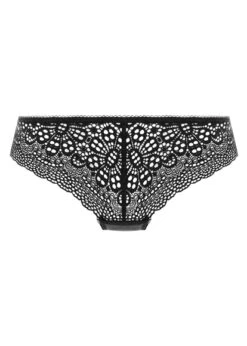 Freya Erin Black Brazilian Brief Freya -Lingerie Store Freya Lingerie Erin Black Brief flatlay Knicker Locker