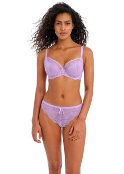 Lingerie Store -Lingerie Store Freya Lingerie Freya Fancies Purple Rose Underwired Plunge Bra thong front knicker locker