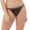 Freya Wild Black Rose Brazilian Thong Freya 2 Freya Wild Black Rose Brazilian Thong Freya -Lingerie Store Freya Lingerie Wild Black Rose Brazilian thong front Knicker Locker