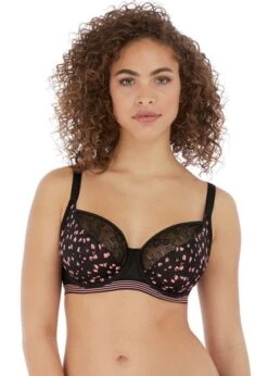 Freya Wild Black Rose Underwire Plunge Bra Freya