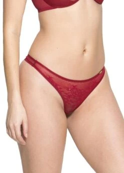 Gossard Glossies Lace Bordeaux Red Thong Gossard