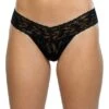 Hanky Panky Signature Lace Black Low Rise Thong Hanky Panky -Lingerie Store Hanky panky low rise thong black front knicker locker