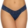 Hanky Panky Signature Lace Oxford Blue Low Rise Thong Hanky Panky
