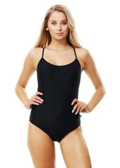 Piha Solid Cami Black Swimsuit Piha