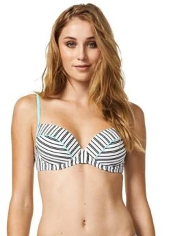 Piha Shadow Stripes Plunge Bikini Top Piha