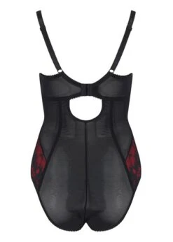 Pour Moi Amour Black/Scarlet Underwired Body Pour Moi -Lingerie Store Pour moi amour black scarlet underwired body back knicker locker