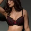 Pour Moi Amour Black/Scarlet Underwired Bra Pour Moi 2 Pour Moi Amour Black/Scarlet Underwired Bra Pour Moi -Lingerie Store Pour moi amour black scarlet underwired bra front knicker locker