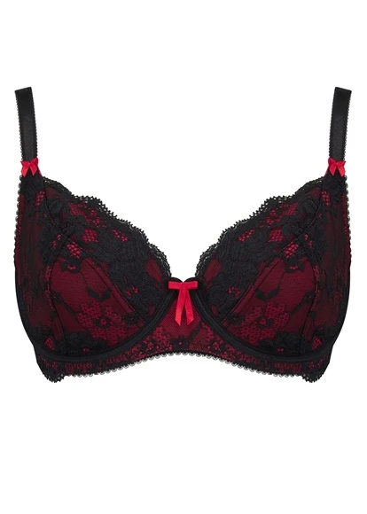 Pour Moi Amour Black/Scarlet Underwired Bra Pour Moi 4 Pour Moi Amour Black/Scarlet Underwired Bra Pour Moi - Image 2