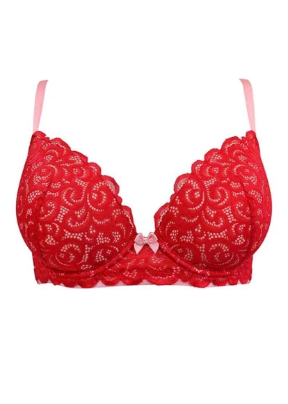 Pour Moi Romance Red Moulded Push Up Bra Pour Moi 5 Pour Moi Romance Red Moulded Push Up Bra Pour Moi - Image 3