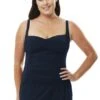 Quayside Solid Skirted Twist Navy Swimsuit Quayside 2 Quayside Solid Skirted Twist Navy Swimsuit Quayside -Lingerie Store Quayside solid skirted twist swimsuit navy knicker locker