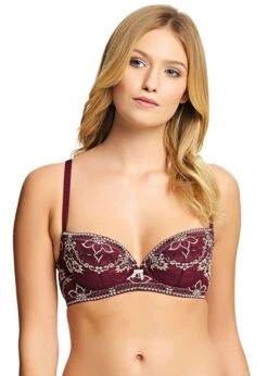 Wacoal Frivole Merlot Padded Balcony Bra Wacoal