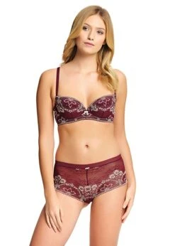 Wacoal Frivole Merlot Padded Balcony Bra Wacoal 8 Wacoal Frivole Merlot Padded Balcony Bra Wacoal -Lingerie Store WACOAL FRIVOLE MERLOT PADDED BALCONY BRA SHORT KNICKER LOCKER