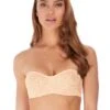 Wacoal Halo Lace Nude Strapless Bra Wacoal -Lingerie Store Wacoal Halo Lace Nude strapless bra Knicker Locker