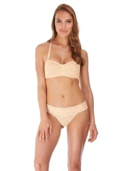 Lingerie Store -Lingerie Store Wacoal Halo Lace Nude strapless bra front Knicker Locker