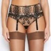 Katherine Hamilton Abrielle Black Suspender Belt Katherine Hamilton -Lingerie Store katherine hamilton abrielle black suspender belt front
